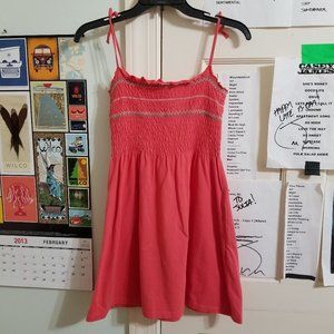 GAP Kids dress XL 12 sleeveless smocked upper embroidered pockets boho Y2K